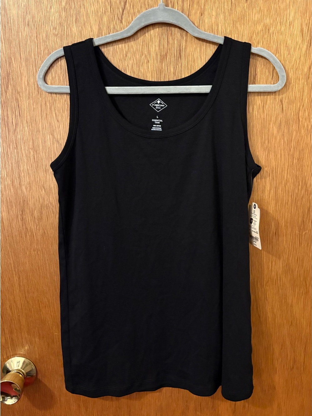 St. John's Bay Black Scoop Neck Essential Tank NWT
